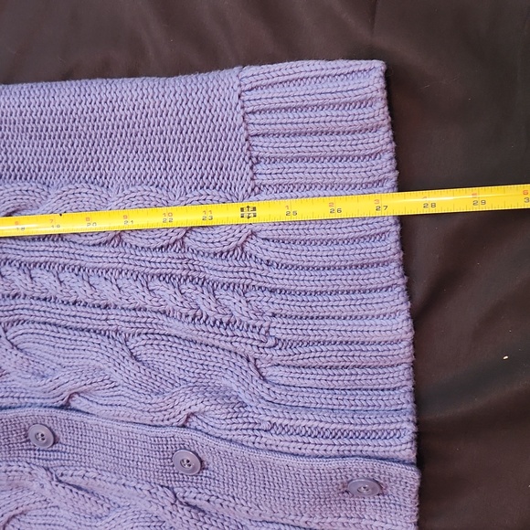 L.L. Bean heavy knit cardigan in purplish/blue - Picture 8 of 10